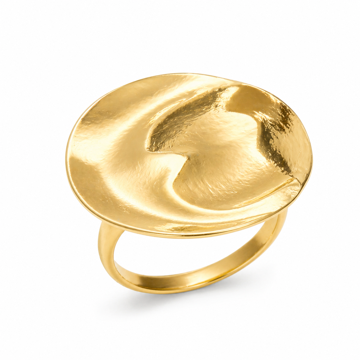 anel circulo ouro 18k