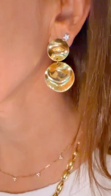 brinco 2 circulos ouro 18k