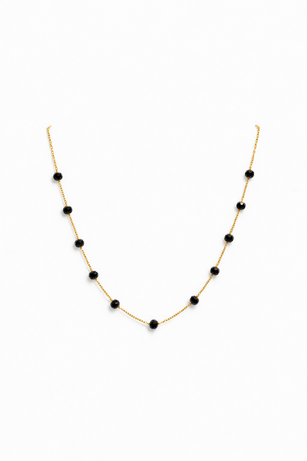 Colar longo pedras pretas