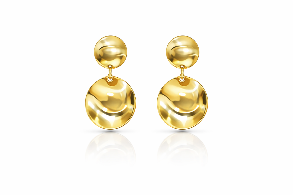 brinco 2 circulos ouro 18k