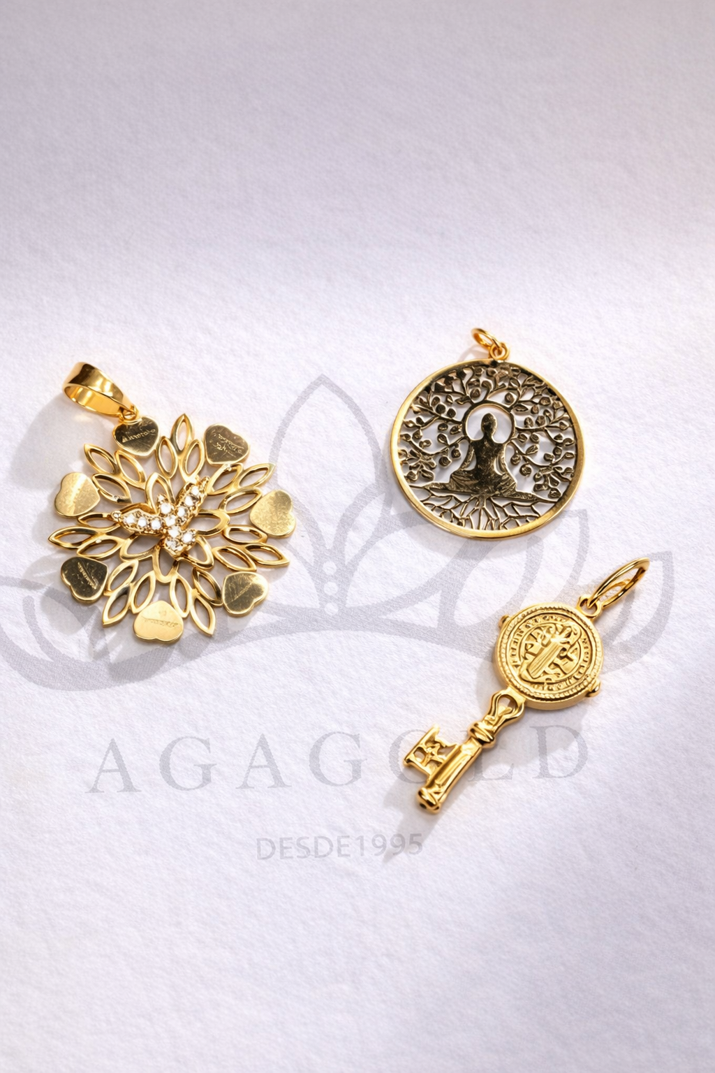 Pingente chave são bento ouro 18k