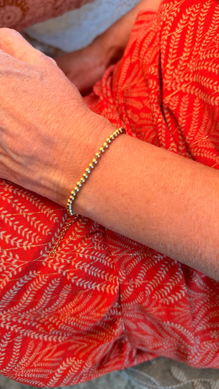 pulseira bolinhas ouro 18k