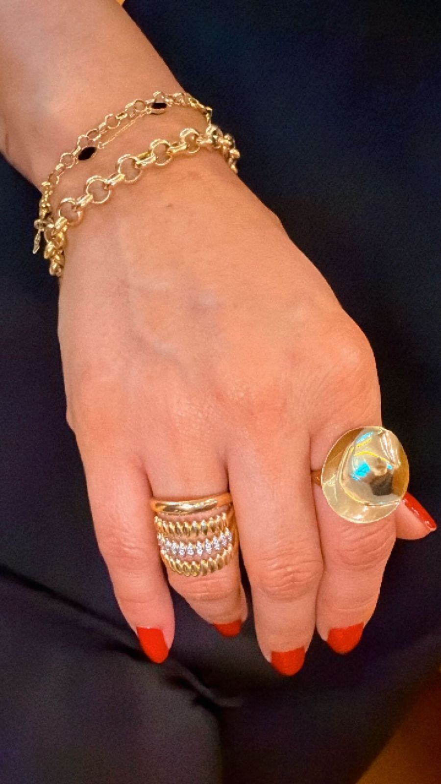 anel circulo ouro 18k