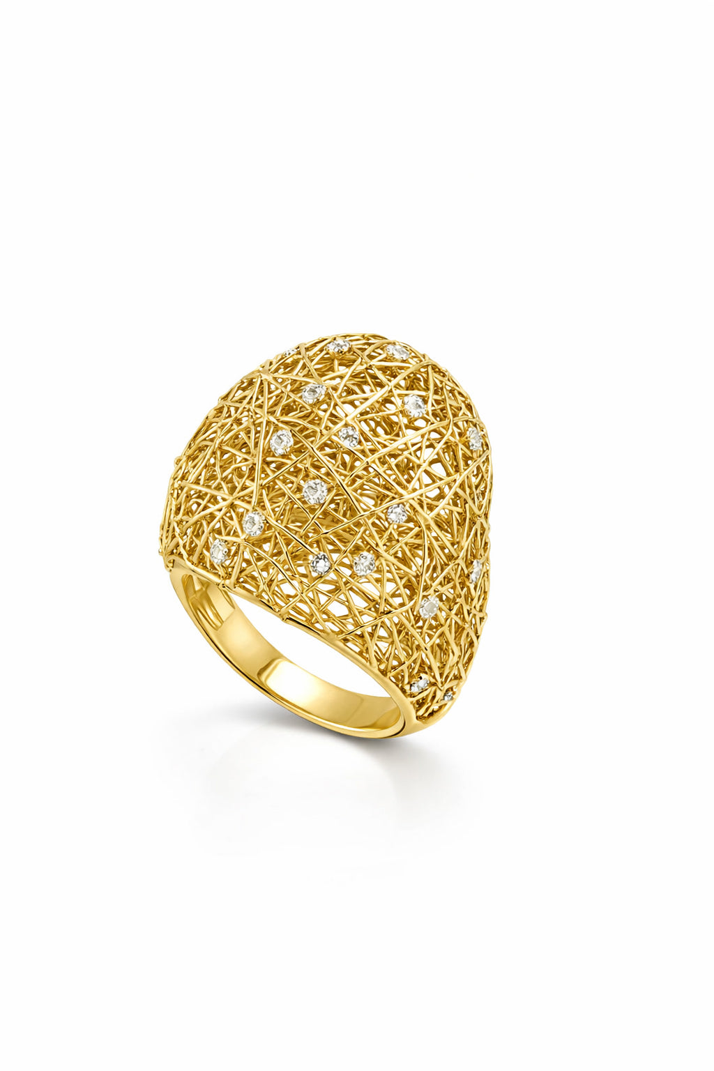 Anel ninho ouro 18k